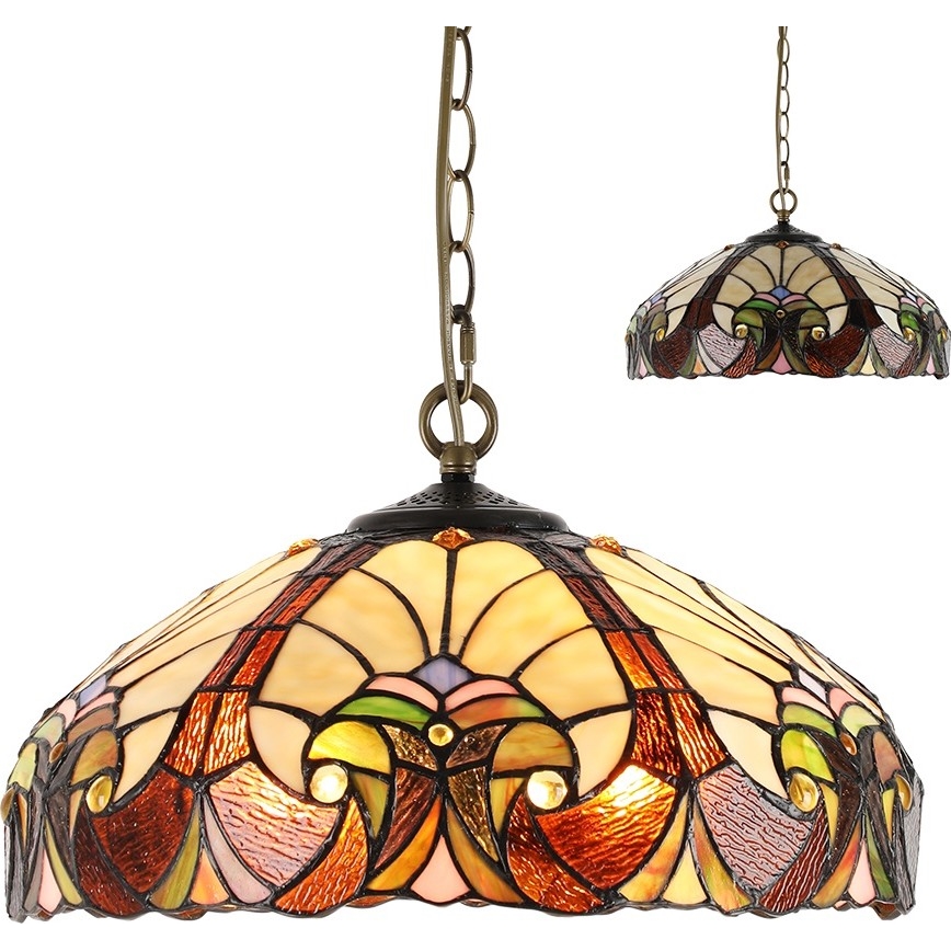 Prezent 1700 - Lampadario con catena TIFFANY XX 2xE27/60W/230V