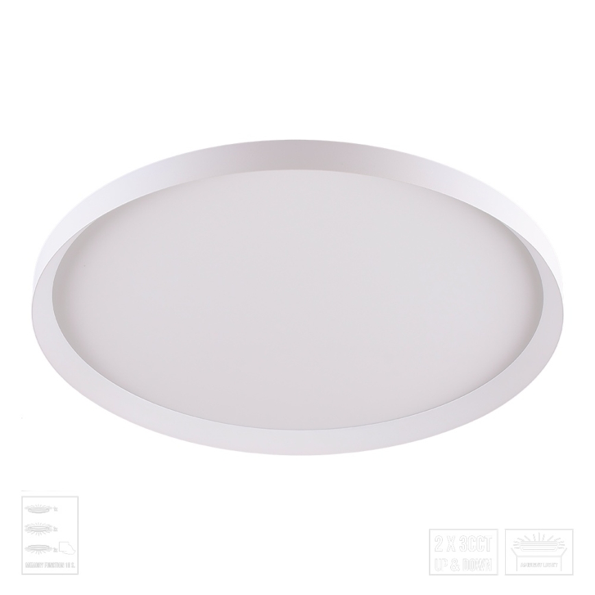 Prezent 17310 - Plafoniera LED ADRA LED/42W/230V + LED/13W 3000/4000/6000K Ø 48,5 cm bianca