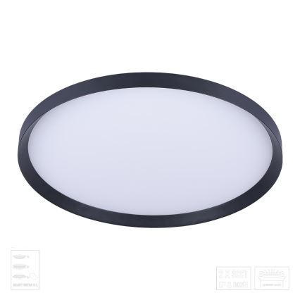 Prezent 17311 - Plafoniera LED ADRA LED/42W/230V + LED/13W 3000/4000/6000K Ø 48,5 cm, nero