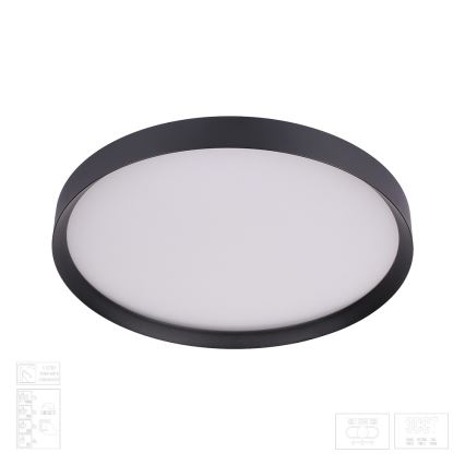 Prezent 17313 - Plafoniera LED dimmerabile MAYSA LED/36W/230V 3000/4000/6000K Ø 39,5 cm nero