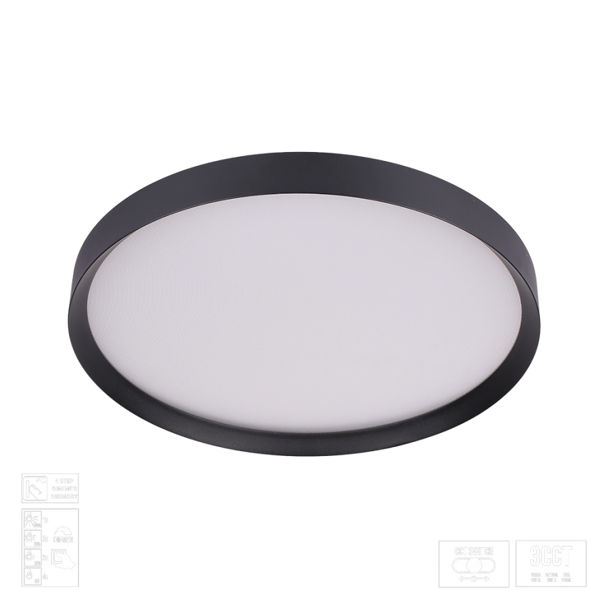 Prezent 17313 - Plafoniera LED dimmerabile MAYSA LED/36W/230V 3000/4000/6000K Ø 39,5 cm nero