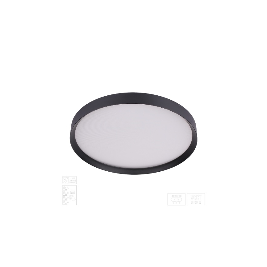 Prezent 17315 - Plafoniera LED dimmerabile MAYSA LED/42W/230V 3000/4000/6000K Ø 48,5 cm nera