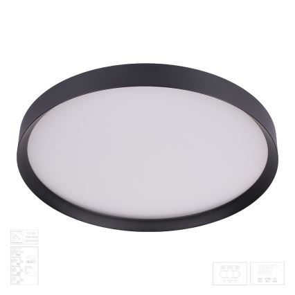 Prezent 17317 - Plafoniera a LED dimmerabile MAYSA LED/72W/230V 3000/4000/6000K Ø 77 cm nero
