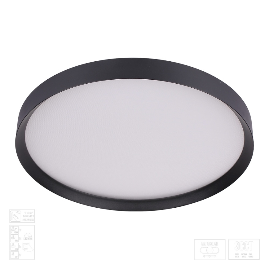 Prezent 17317 - Plafoniera a LED dimmerabile MAYSA LED/72W/230V 3000/4000/6000K Ø 77 cm nero