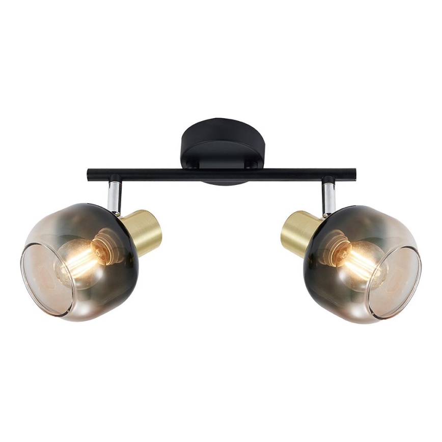 Prezent 27514 - Faretto PEGAS 2xE14/40W/230V nero/fumé