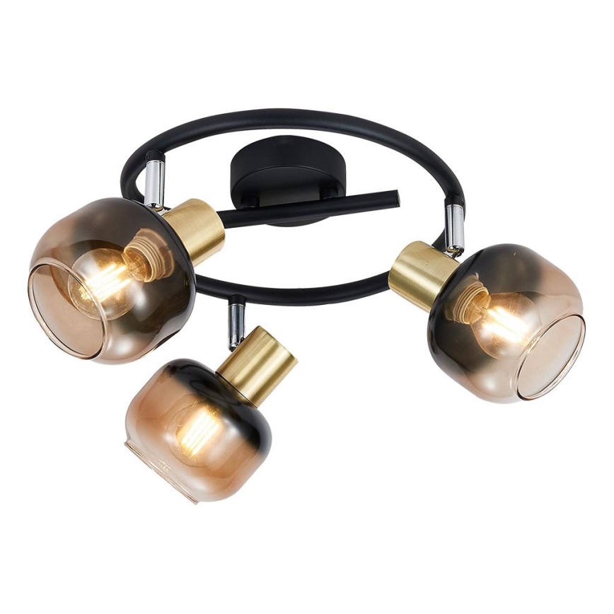 Prezent 27515 - Faretto PEGAS 3xE14/40W/230V nero/fumé