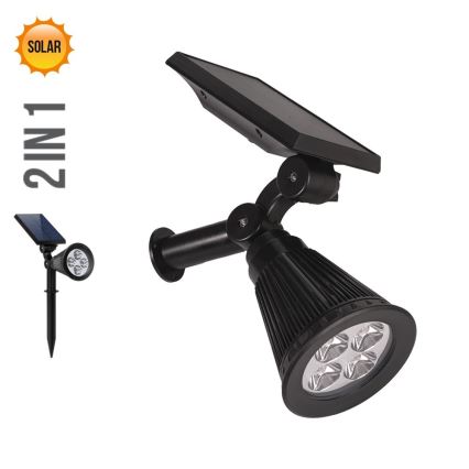 Prezent 65286 - Lampada LED solare 2in1 LION LED/2W/3,7V IP44 2220 mAh