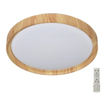 Prezent 71330 - Lampada da soffitto dimmerabile a LED WOODEN LED/33W/230V 3000-6500K con telecomando