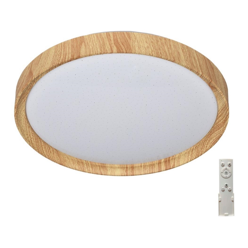 Prezent 71330 - Lampada da soffitto dimmerabile a LED WOODEN LED/33W/230V 3000-6500K con telecomando