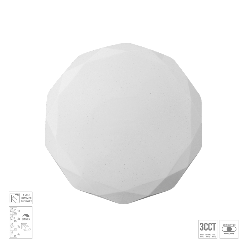Prezent 71337 - Plafoniera LED dimmerabile IRIDIO LED/18W/230V 3000/4000/6500K Ø 34 cm bianco