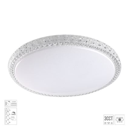 Prezent 71340 - Plafoniera dimmerabile AMBIA LED/40W/230V 3000/4000/6500K Ø 49,5 cm trasparente