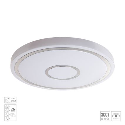 Prezent 71341 - Plafoniera LED dimmerabile MOZAN LED/30W/230V 3000/4000/6500K diametro 38 cm bianca