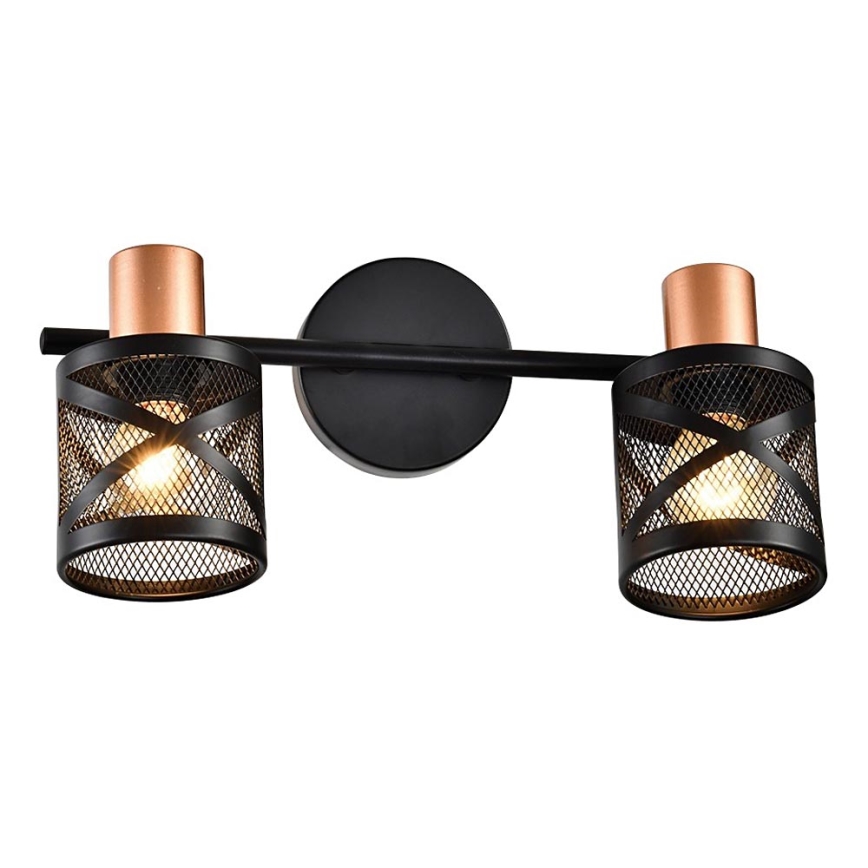 Prezent 75468 - Faretto da parete ANTARES 2xE14/40W/230V nero/rame