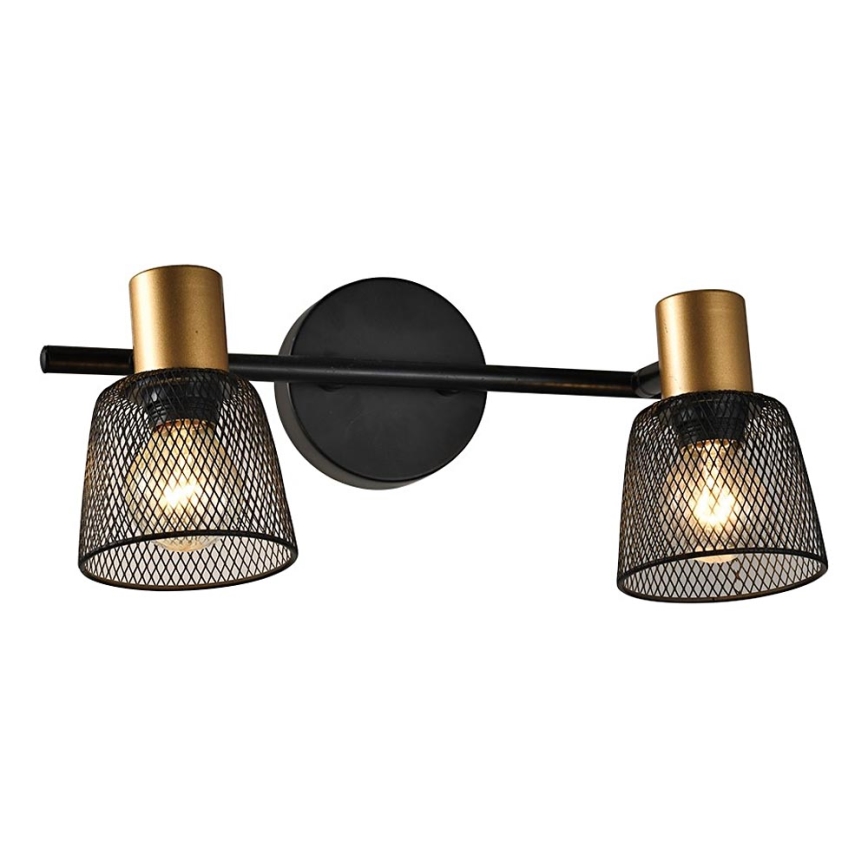Prezent 75471 - Faretto da parete DAYTONA 2xE14/40W/230V nero/oro