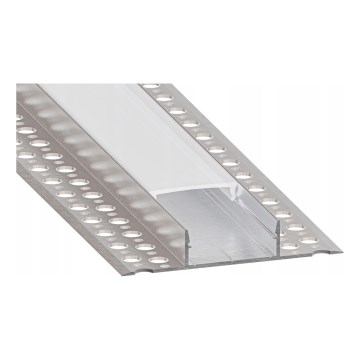 Profilo ad incasso per strisce LED 1 m, argento/bianco