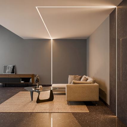 Profilo ad incasso per strisce LED 1 m, argento/bianco