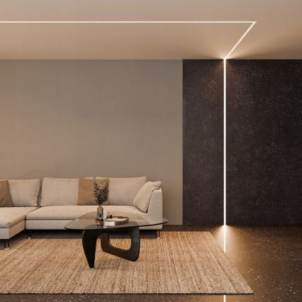 Profilo ad incasso per strisce LED 1 m, argento/bianco