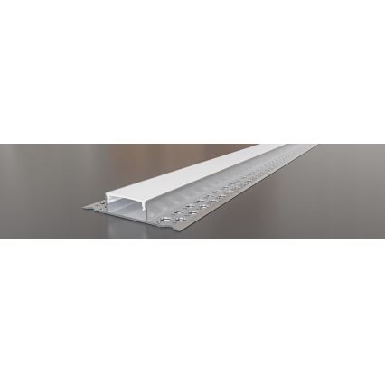 Profilo ad incasso per strisce LED 1 m, argento/bianco