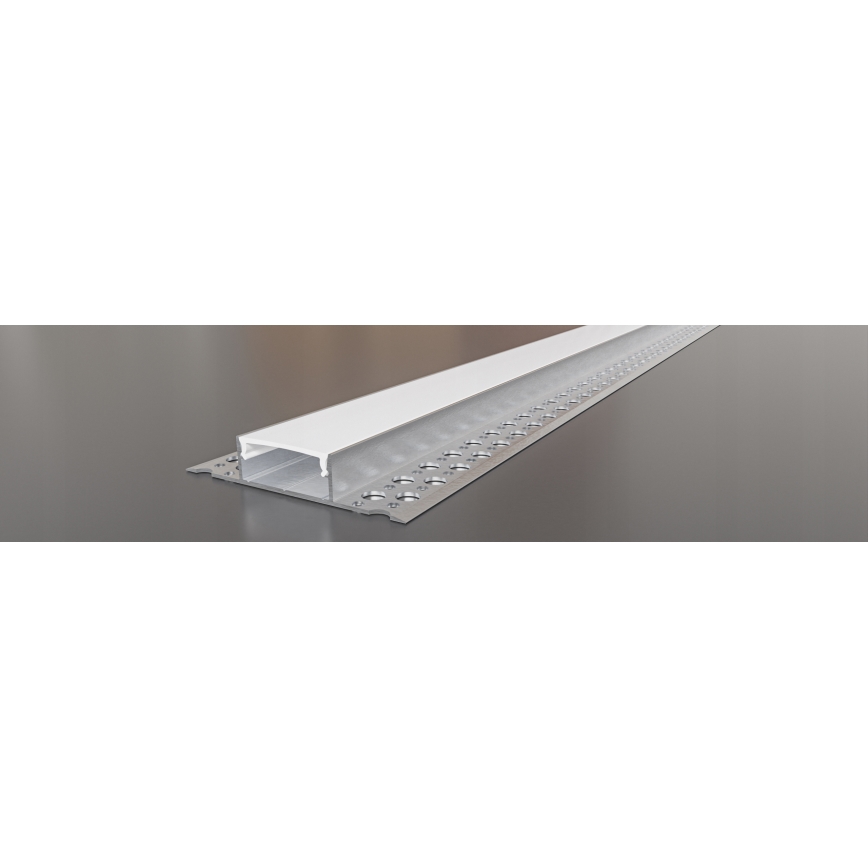 Profilo ad incasso per strisce LED 1 m, argento/bianco