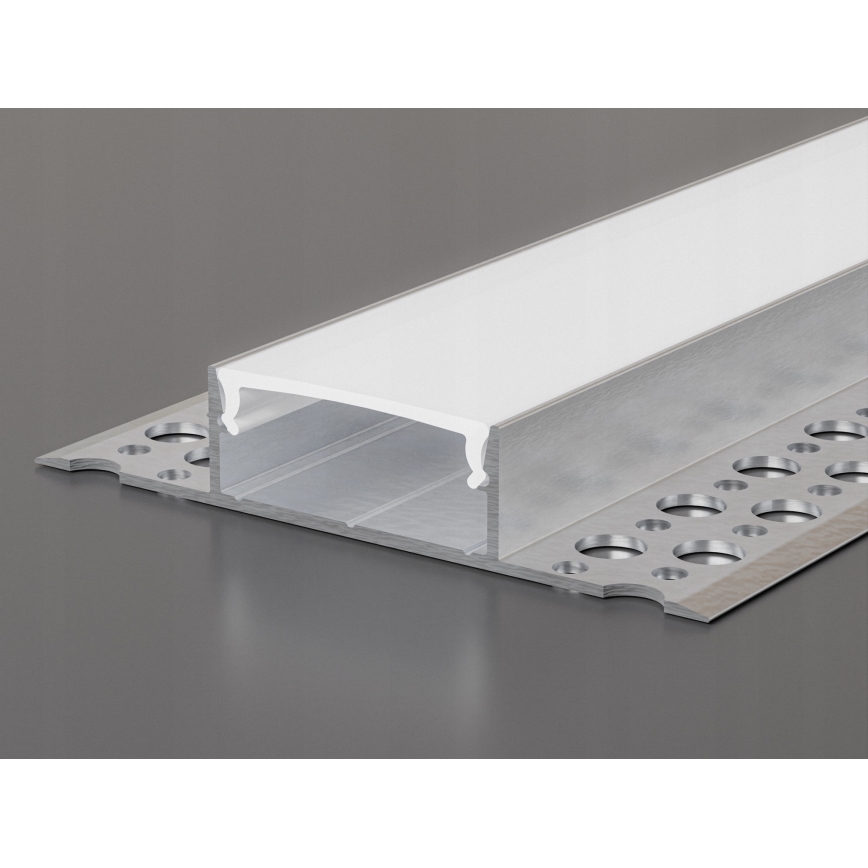 Profilo ad incasso per strisce LED 1 m, argento/bianco