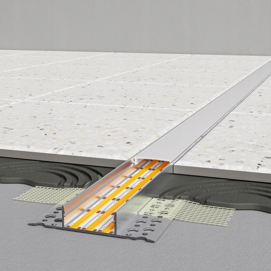 Profilo ad incasso per strisce LED 1 m, argento/bianco