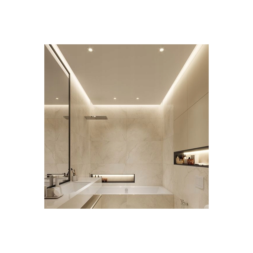 Profilo da incasso per strisce LED 1 m argento/bianco