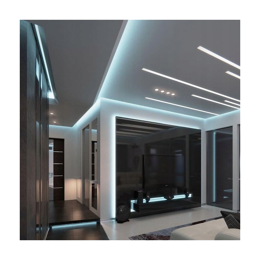 Profilo da incasso per strisce LED 1 m argento/bianco