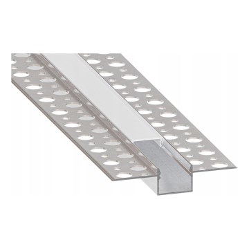 Profilo da incasso per strisce LED 1 m argento/bianco