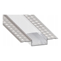 Profilo da incasso per strisce LED 1 m argento/bianco