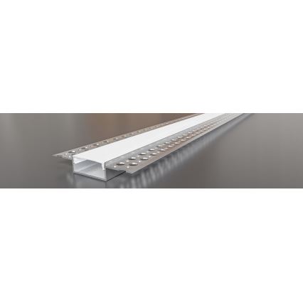 Profilo da incasso per strisce LED 1 m argento/bianco