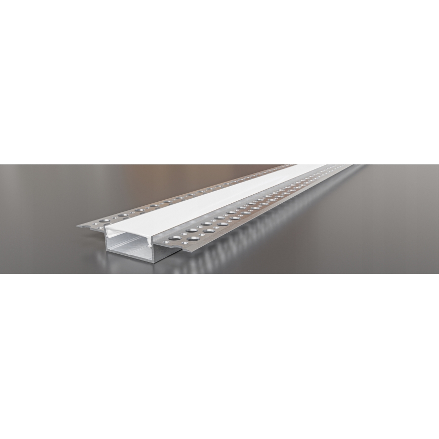 Profilo da incasso per strisce LED 1 m argento/bianco