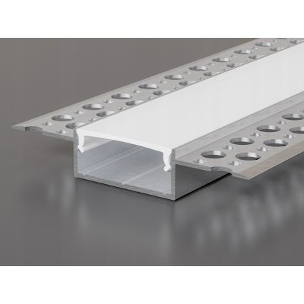 Profilo da incasso per strisce LED 1 m argento/bianco