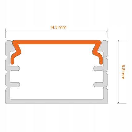 Profilo da incasso per strisce LED 1 m, bianco