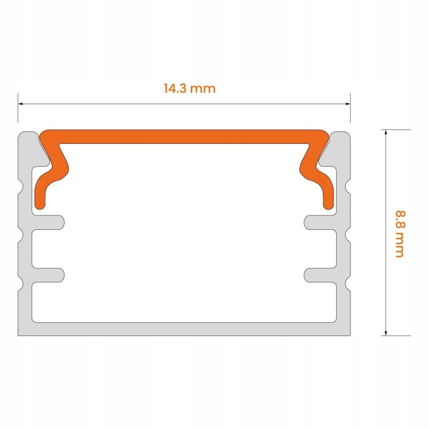 Profilo da incasso per strisce LED 1 m, bianco