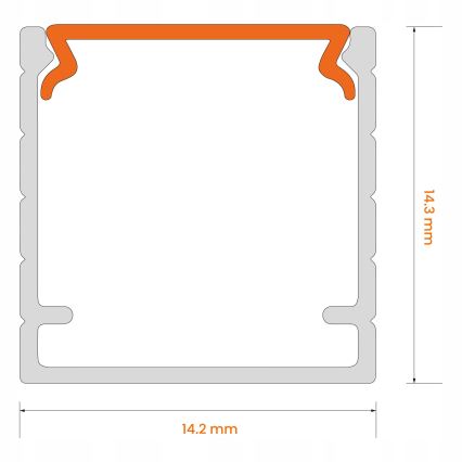 Profilo da incasso per strisce LED, 1 m, bianco