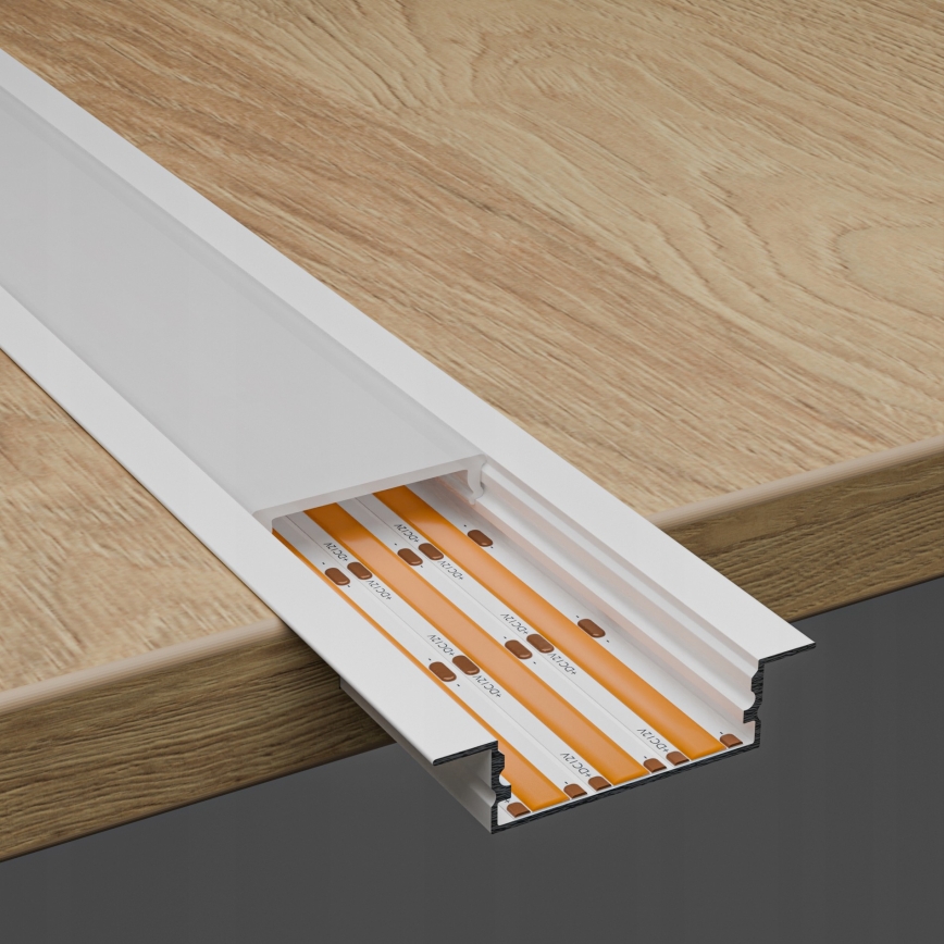 Profilo da incasso per strisce LED, 1 m, bianco