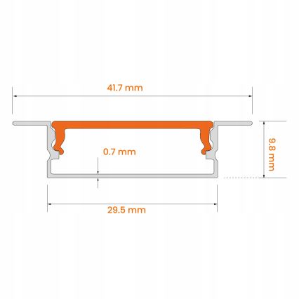 Profilo da incasso per strisce LED, 1 m, bianco