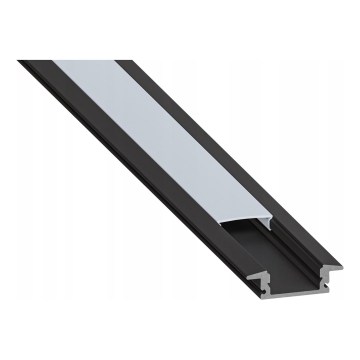 Profilo da incasso per strisce LED 1 m nero/bianco