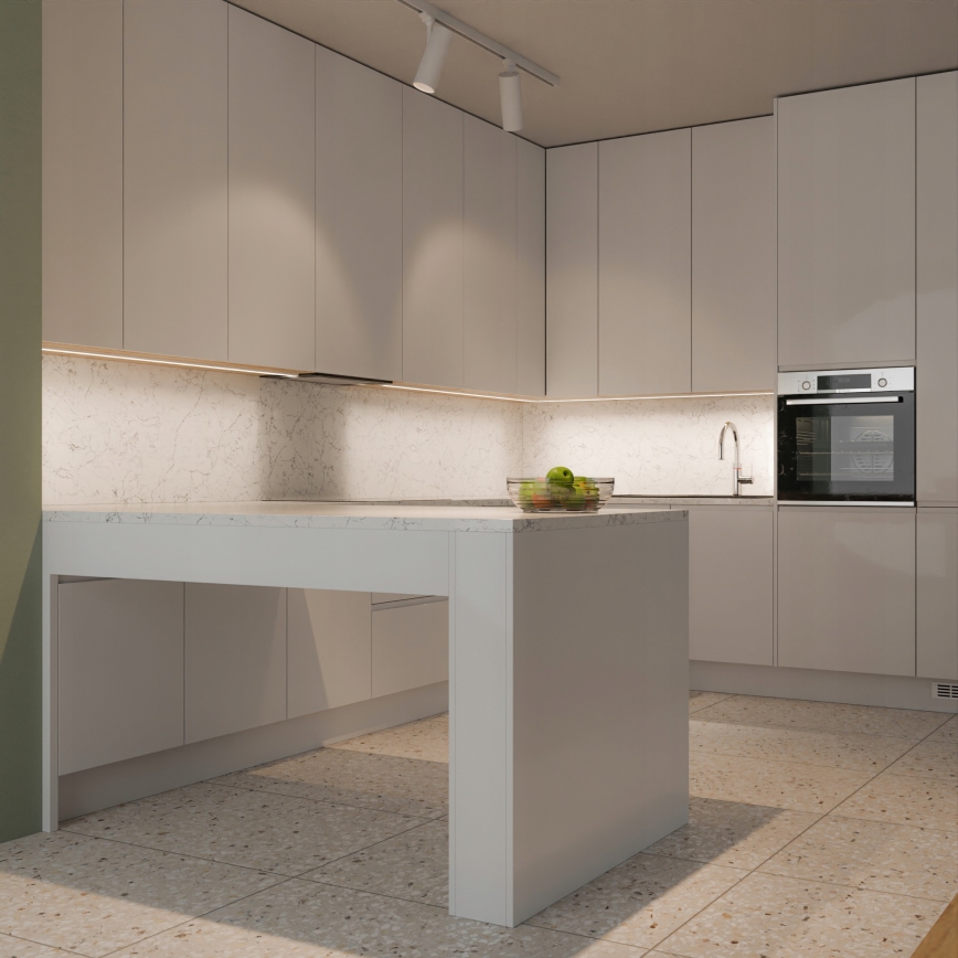 Profilo da incasso per strisce LED 1 m nero/bianco