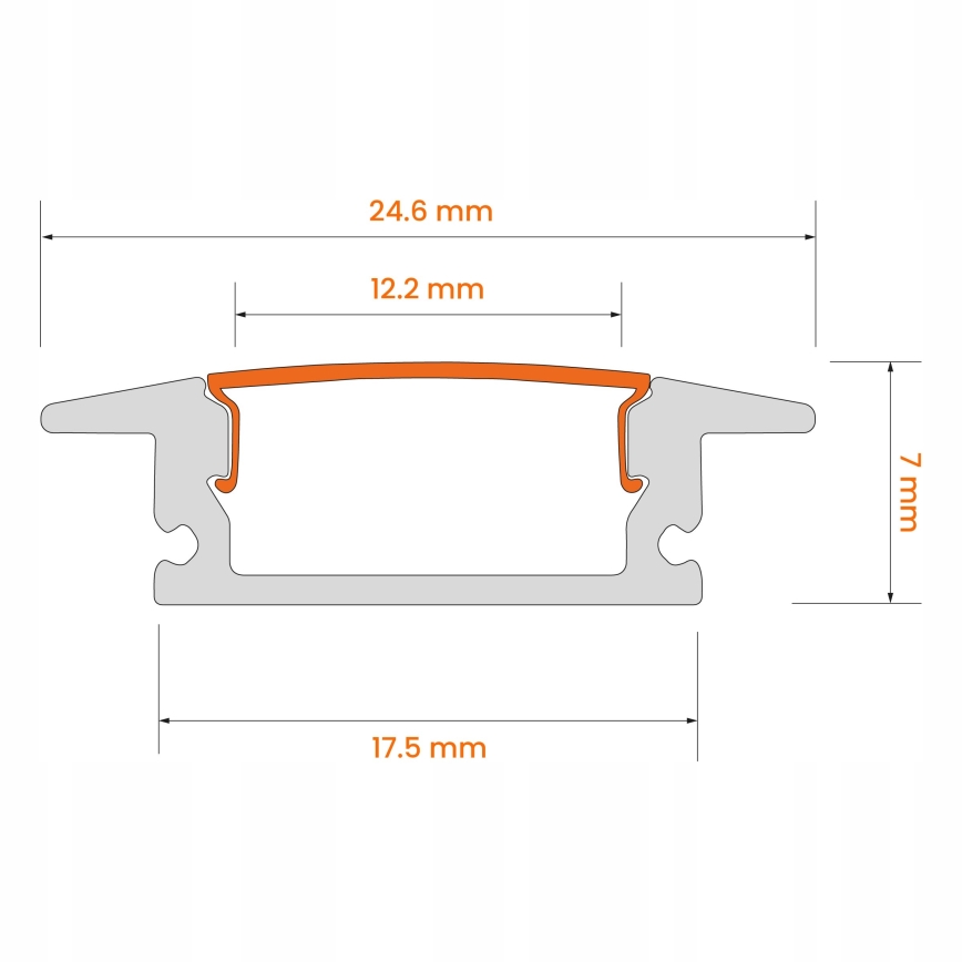 Profilo da incasso per strisce LED 1 m nero/bianco