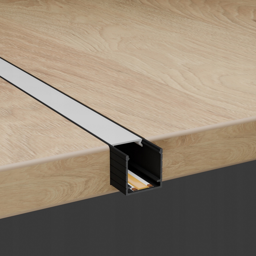 Profilo da incasso per strisce LED 1 m nero/bianco