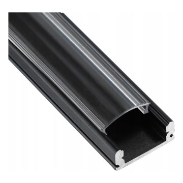 Profilo da incasso per strisce LED 1 m, nero/trasparente
