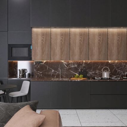 Profilo da incasso per strisce LED 1 m, nero/trasparente