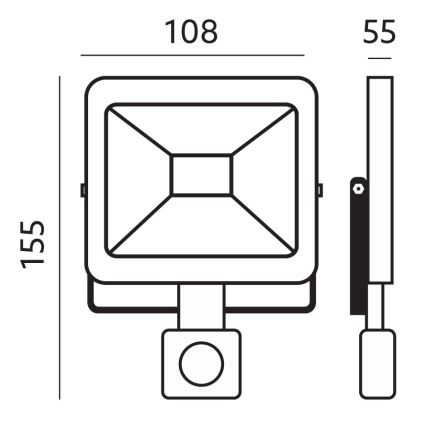 Proiettore da esterno a LED con sensore LED/10W/230V 6500K IP44