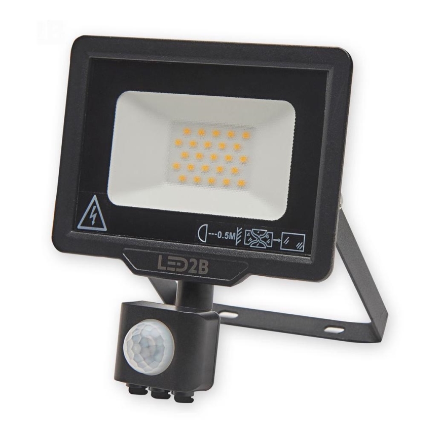 Duracell Proiettore LED 20W Con Sensore Di Movimento - 1600 Lumen, 4000K, IP65, Alluminio Nero - Incluso Cavo 50cm