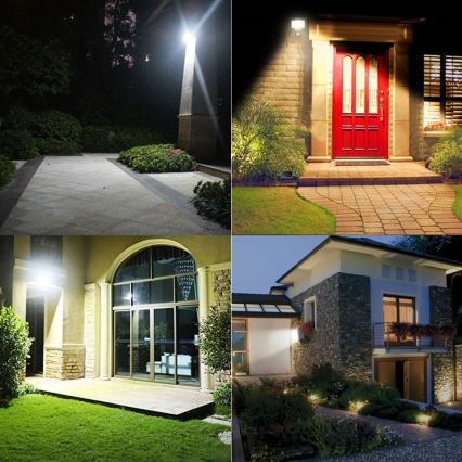 Proiettore da esterno LED con sensore, 50W, 230V, 4500K, IP65, nero