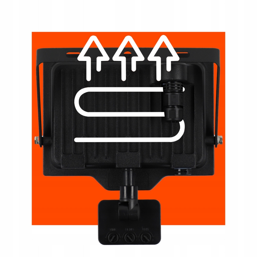 Proiettore da esterno LED con sensore, 50W, 230V, 4500K, IP65, nero