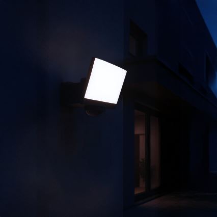 Proiettore LED con sensore di movimento e sensore crepuscolare DAVOS LED/30W/230V IP54 nero