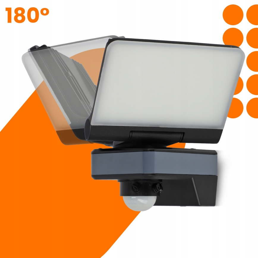 Proiettore LED con sensore di movimento e sensore crepuscolare LED/24W/230V 4200K IP54 nero