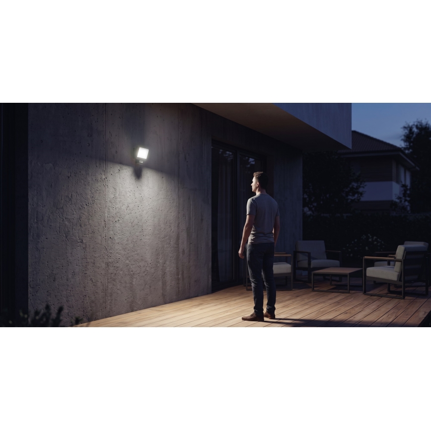 Proiettore LED con sensore di movimento e crepuscolare TAMBO EVO LED/20W/230V 4000K IP44 nero